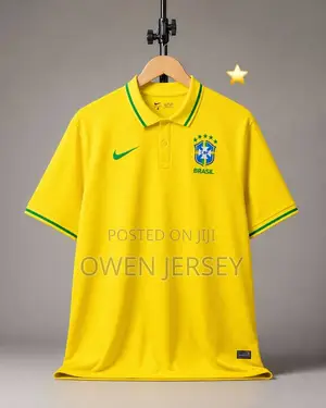 Brazil National Team Yellow Polo Jersey – Premium Football Fan Shirt