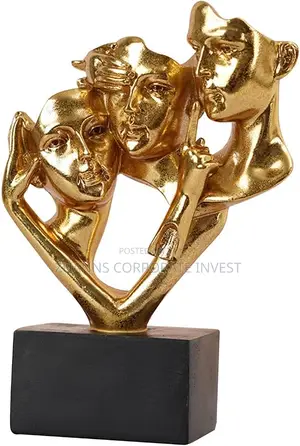 Gold 3 Face Abstract Tabletop Home/Office Decor