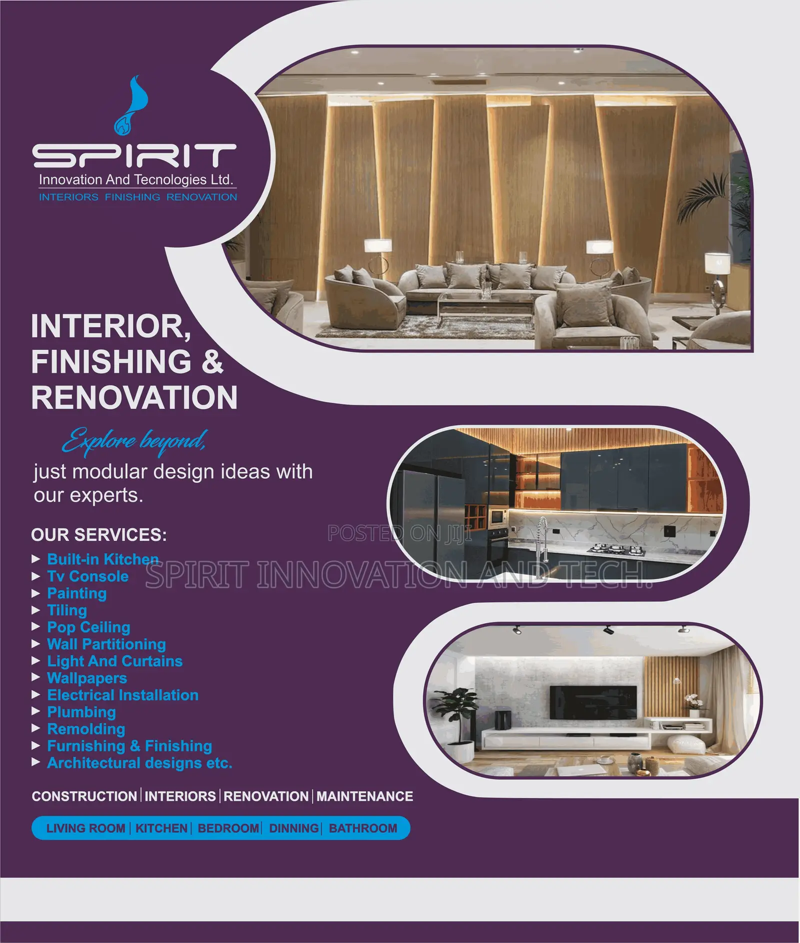 Design, Interiors, Renovation, Construction and Finishing