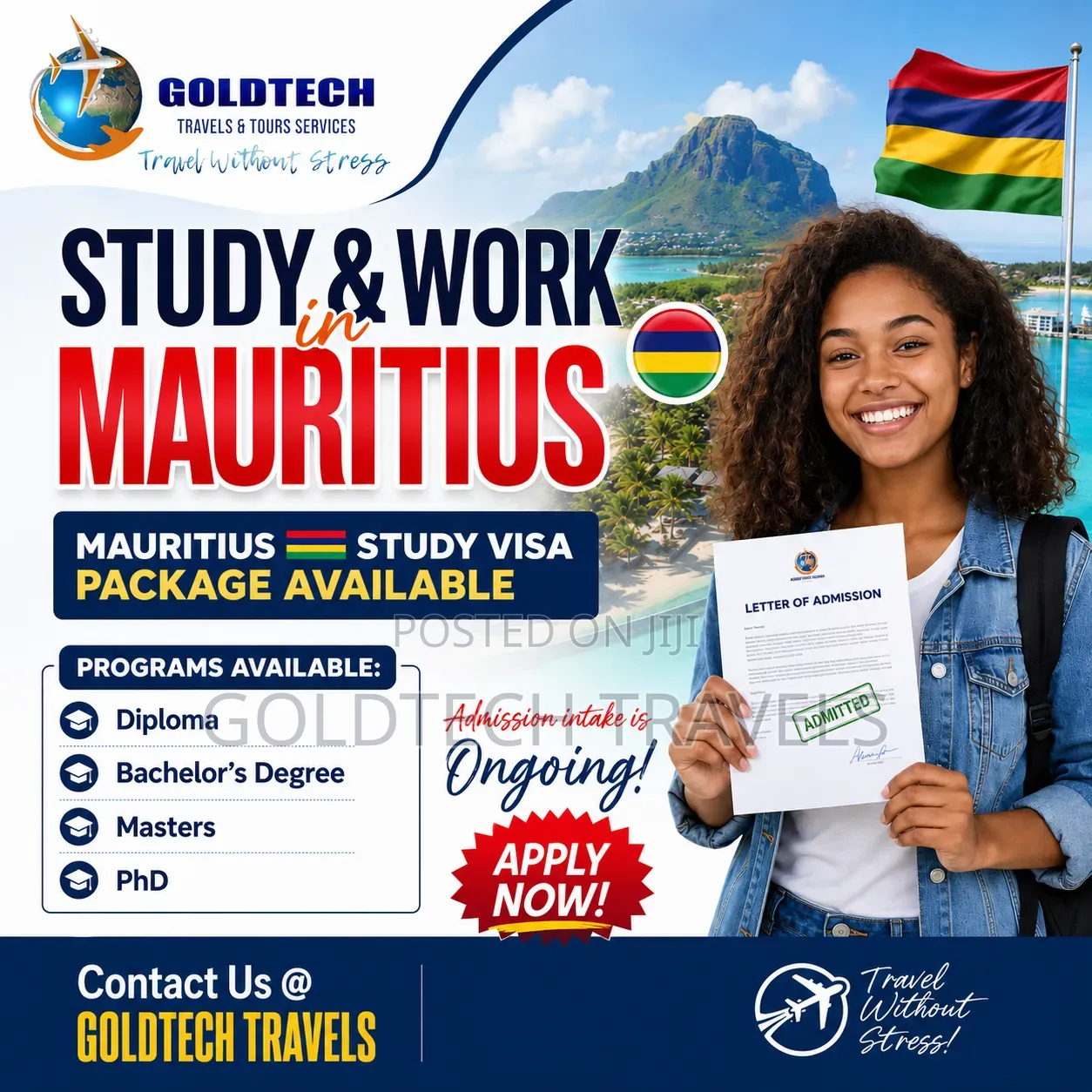 Mauritius Study Visa Package Available for BSC Masters Program