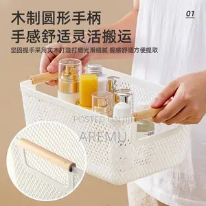 Pantry Storage Basket With Wooden Handle