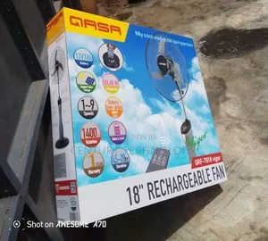 QASA 18" Rechargeable Standing Fan – Powerful Cooling