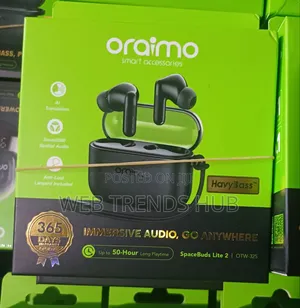 Brand New Oraimo SpaceBuds Lite 2 OTW-325 (50Hours Battery HavyBass)