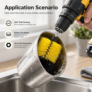 4-Piece Drill Brush Attachment Set for Kitchen Bathroom Cleaning