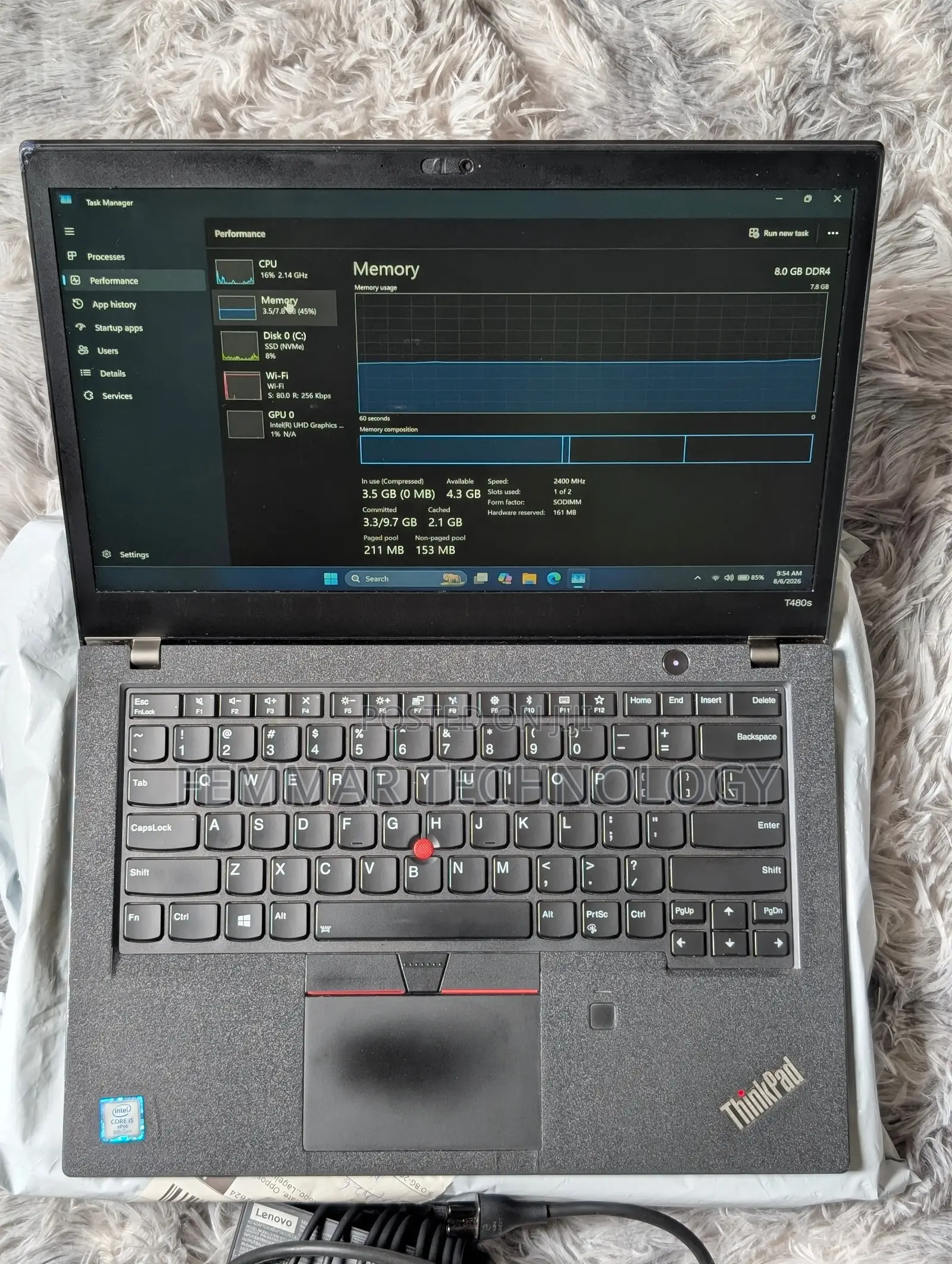 Laptop Lenovo ThinkPad T480s 8GB Intel Core i5 SSD 256GB