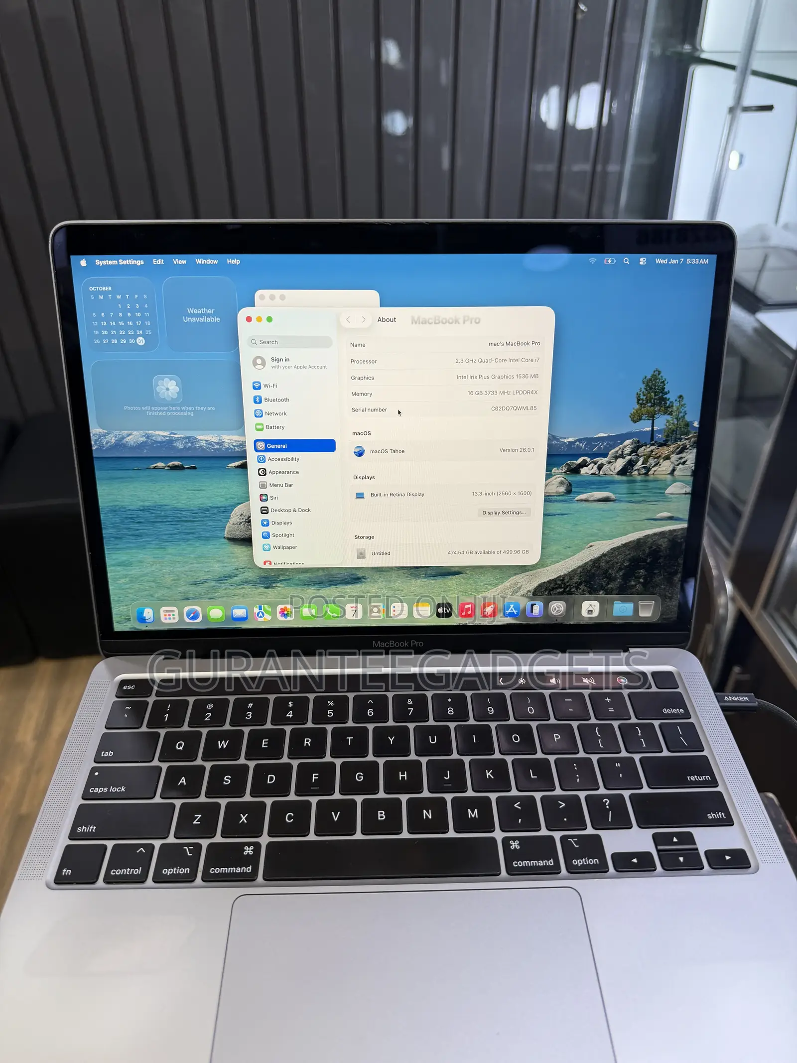 Laptop Apple MacBook Pro 2020 16GB Intel Core i7 SSD 512GB