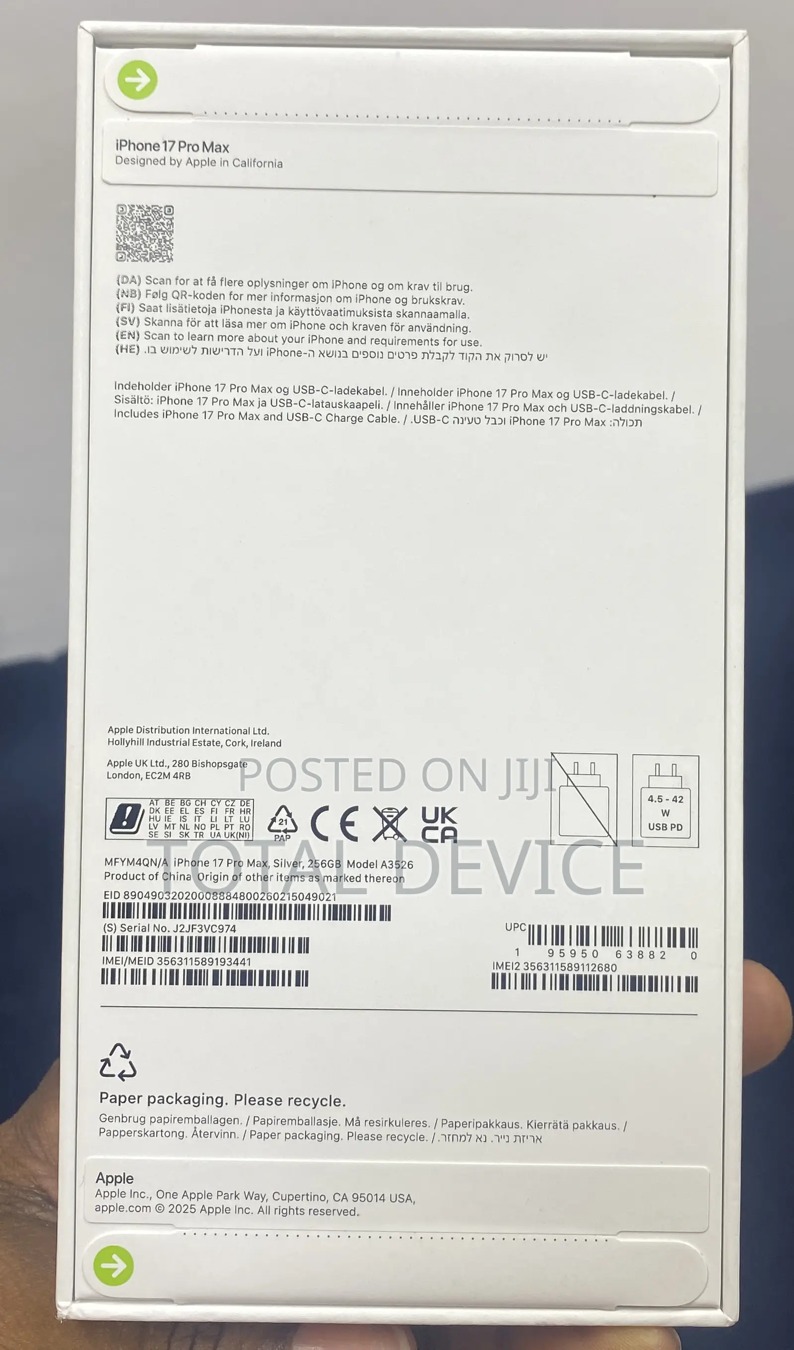 New Apple iPhone 17 Pro Max 512 GB Silver