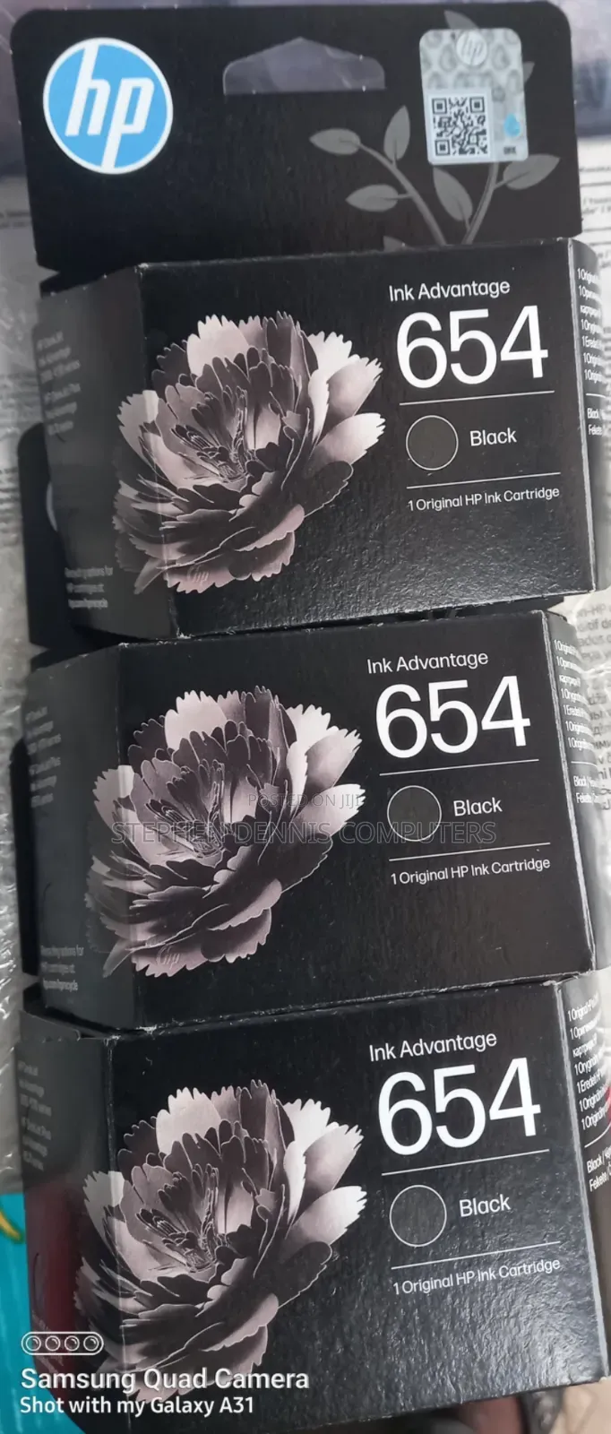 654 Original HP Printer Cartridge Ink
