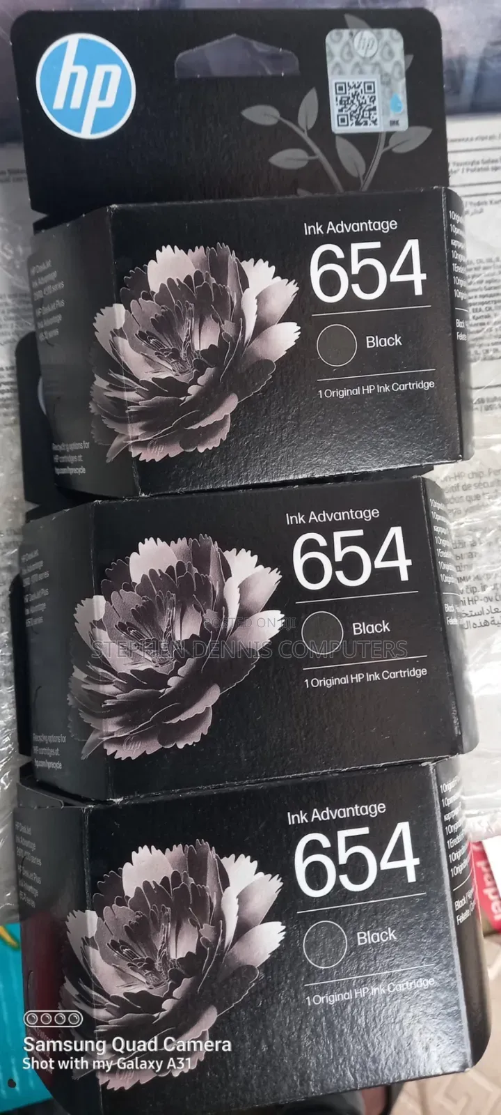 654 Original HP Printer Cartridge Ink