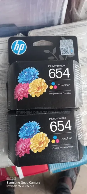 654 HP Colour Printer Cartridge Ink