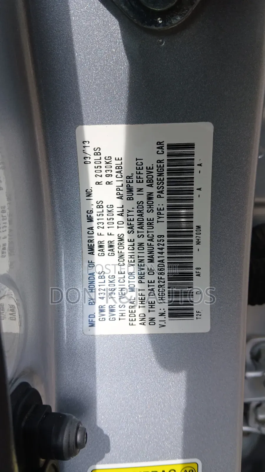 Honda Accord 2.0 Sedan 2012 Silver
