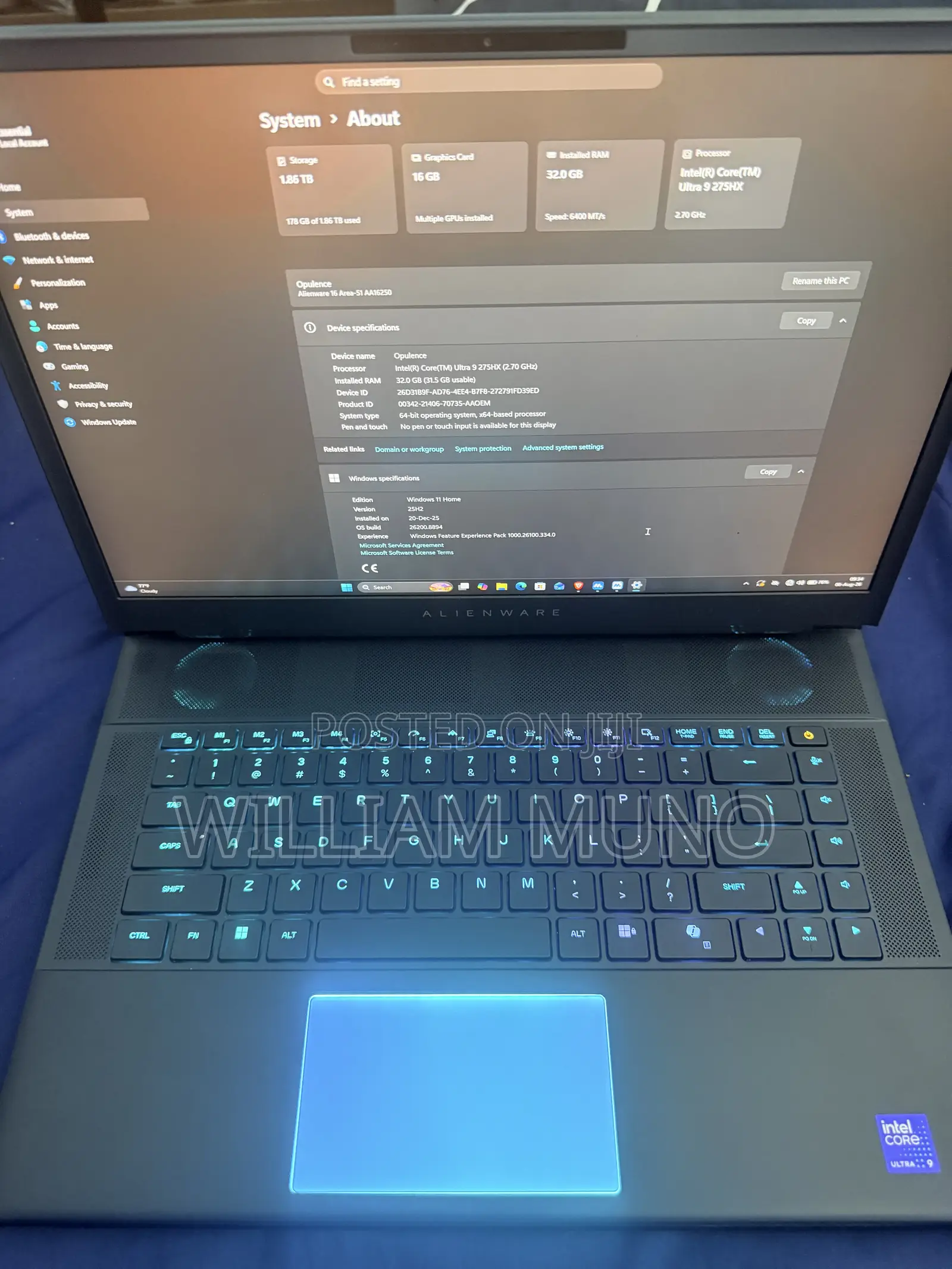 Laptop Alienware Area-51m 32GB Intel Core Ultra 9 SSD 2T