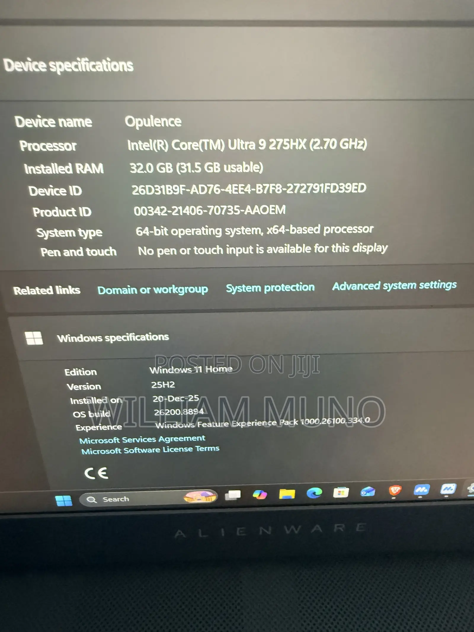 Laptop Alienware Area-51m 32GB Intel Core Ultra 9 SSD 2T
