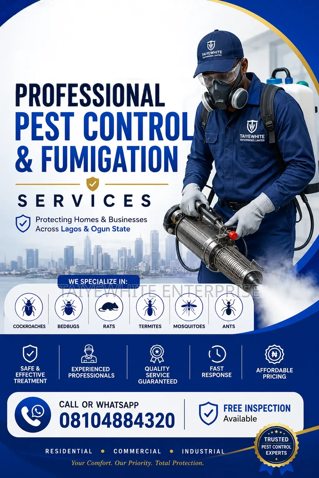 Bedbug Treatment Fumigation Service | Same Day Inspection