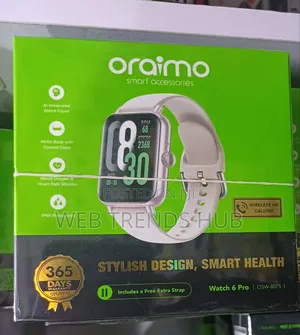 Oraimo Watch 6 Pro (OSW-807S) (HD Wireless Calling + Free Strap)