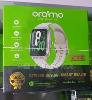 Oraimo Watch 6 Pro (OSW-807S) (HD Wireless Calling + Free Strap)