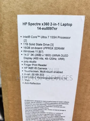 New Laptop HP Spectre X360 16GB Intel Core Ultra 7 SSD 1T