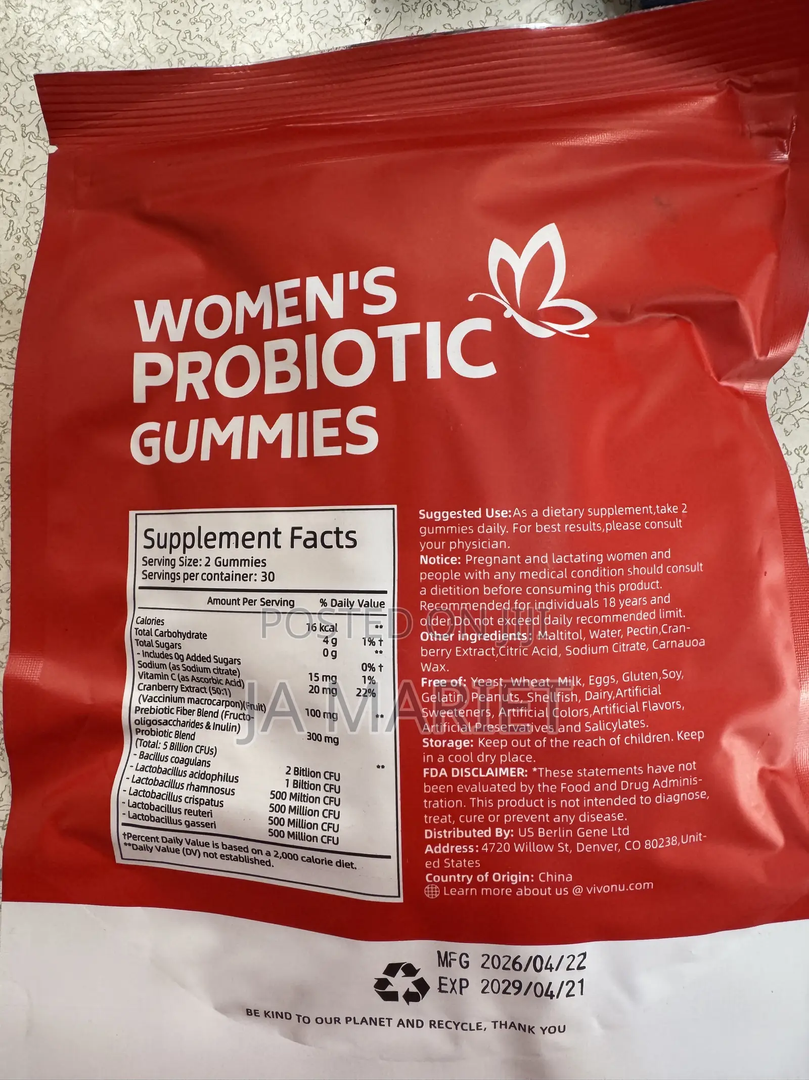 Vivonu Women Probiotic Gummies
