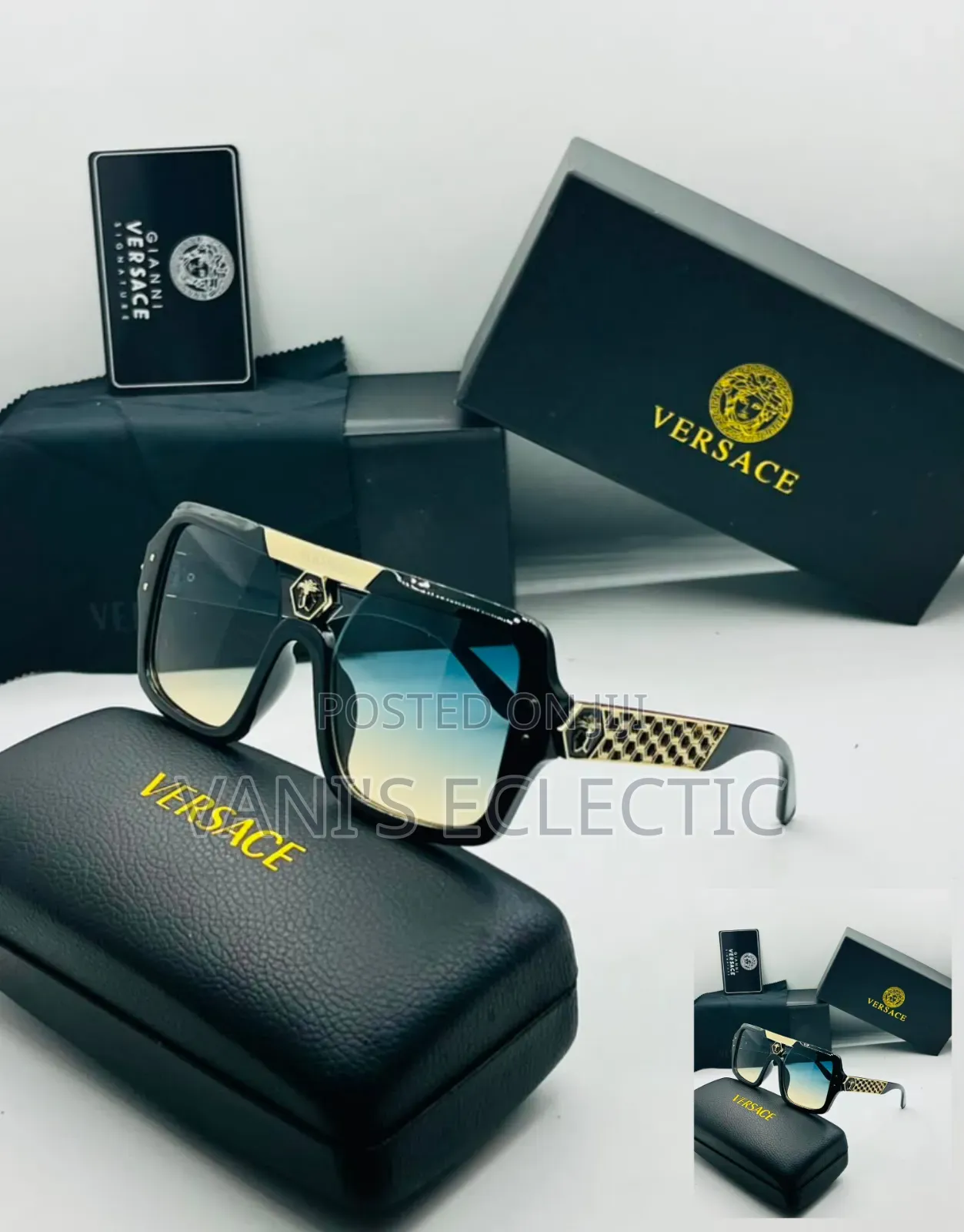 Versace Bold Rectangular Sunglasses