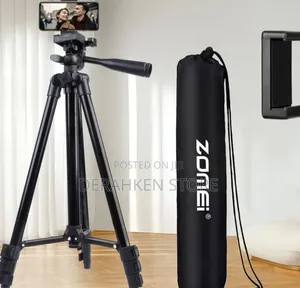 Adjustable Camera Tripod With Phone Holder Carry Bag