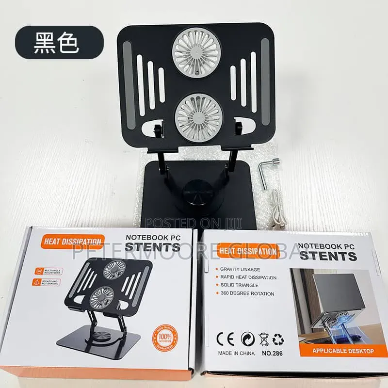 360° Rotating Laptop Stand – Gravity Linkage, Fast Cooling, Sturdy