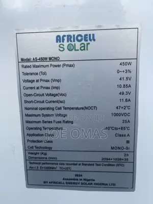 450w AFRICELL sOLar Panel
