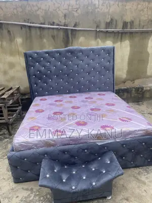 Brand New 6x 6 Luxury Upholstered Bedframe With Mattress Ottoman