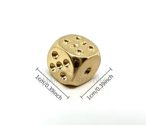 2 Handmade Solid Brass Dice- Polished Tabletop Game Dice, Durable