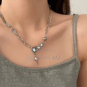 Star Y2K Necklace Stainless Steel Silver Necklace for Women