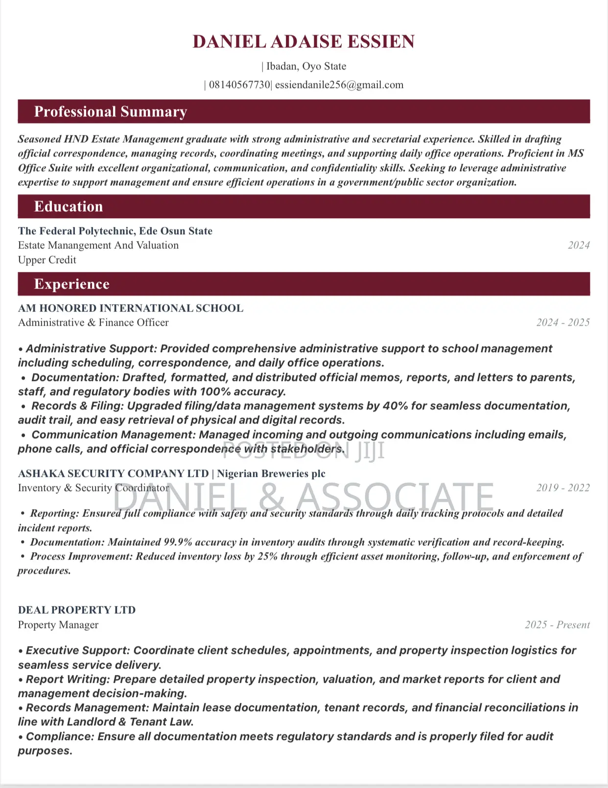 Store Keeper - Lagos Ibadan