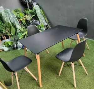 Rectangular Restaurant/Dining Wooden Top Table Set by 4-Seater
