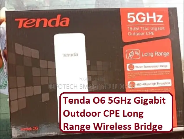 Tenda O6 5GHz Gigabit Outdoor CPE Long Range Wireless Bridge