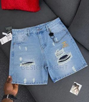 Classic Raw Hem Denim Shorts