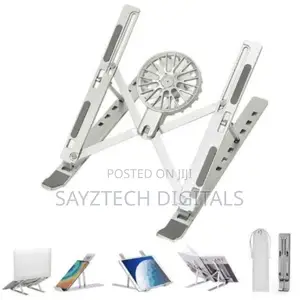 Foldable Metal Laptop Stand With Detachable Fan