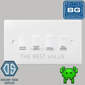 4 Gang Grid Switch – Modern, Strong Versatile