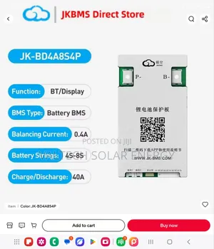 Jk-Bd4a8s4p 40a 4s-8s 0.4a Active Balancer Smart Bluetooth BMS