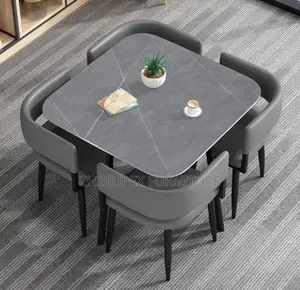 By 4 Seaters Gray Dining Table Set