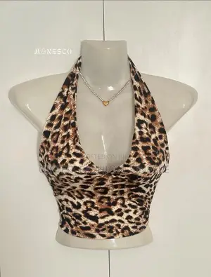 Animal Skin Crawl Neck Top