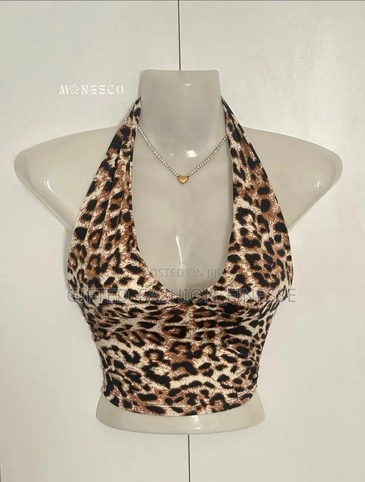 Animal Skin Crawl Neck Top