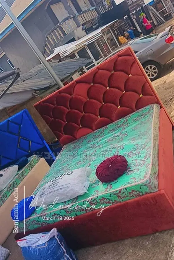 Beautiful 6by6 Bed Frame and Mattress