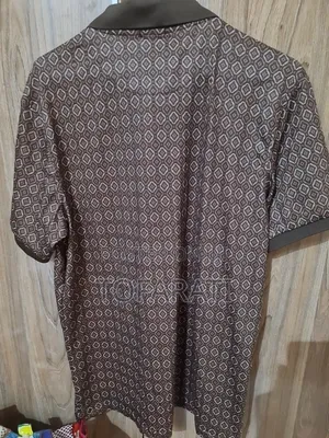 American Breed Men's Brown Geometric Pattern Smart Polo Shirt