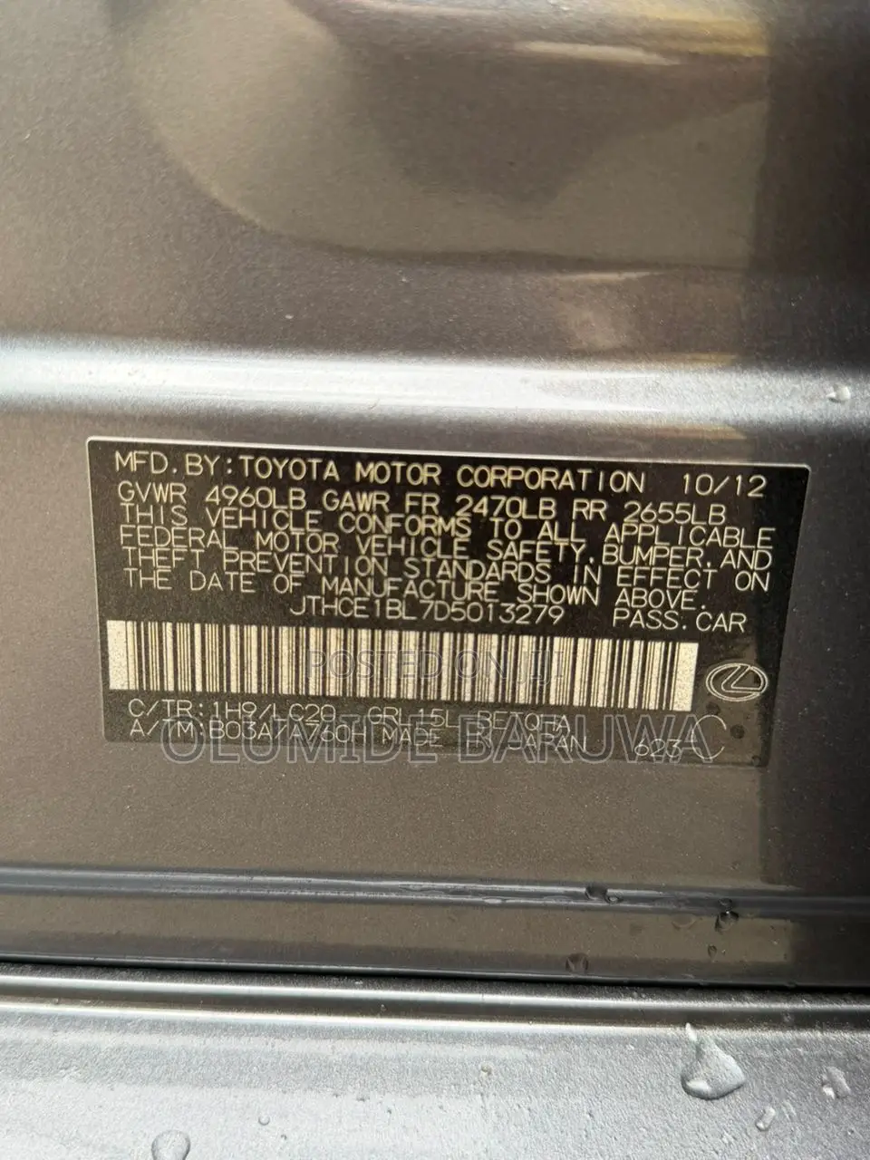 Lexus GS 350 2013 Gray