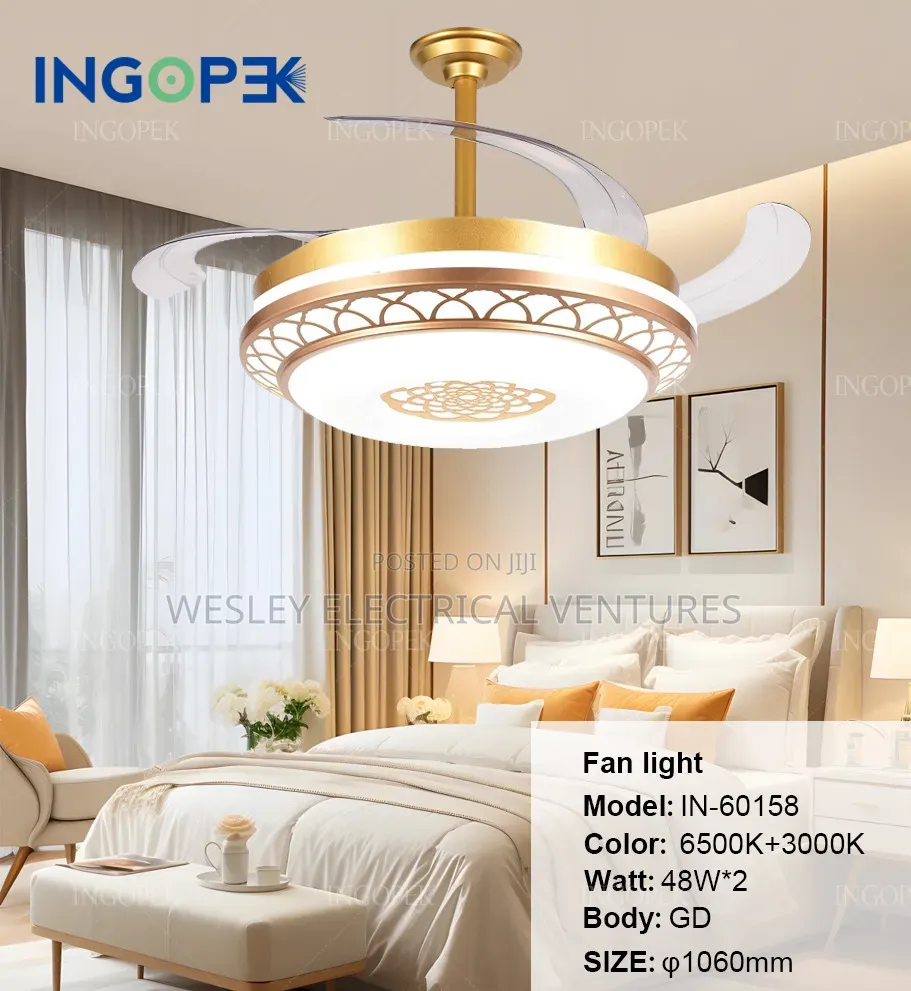 Foldable Fan Light With BT Mp3 and Remote Control