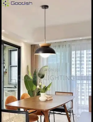 Pendant Lights White Black Metal Wood for Restaurant Kitchen Dining