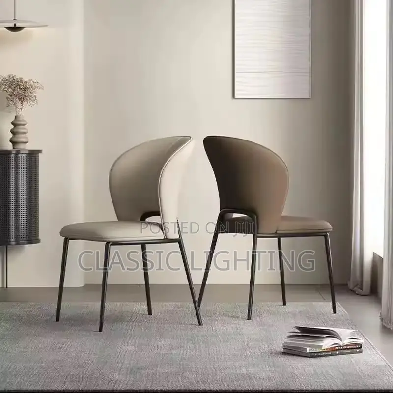Home Dining Chairs Purpose Dining Table Simple Modern Leather Backrest