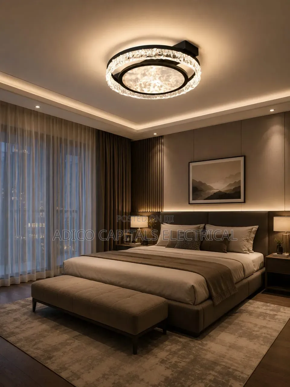 Ceiling Crystal Flush Light