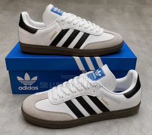Premium Quality Adidas Samba White Black Gum Sole Sneakers
