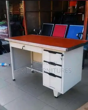 Modern Metal Computer Desk Imported Design With 3 Silent-Glide Drawers