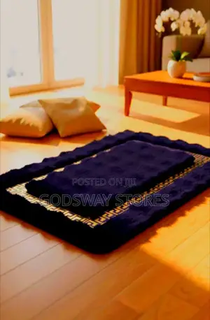 Fluffy Luxury Foot Rug - Navy Blue