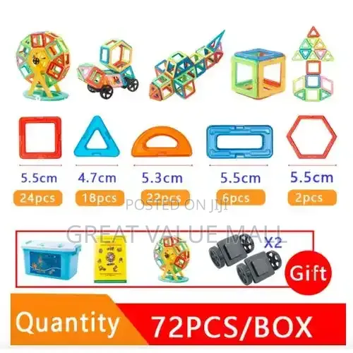72pcs Magnetic Blocks for Children Designer Constructor Set Toys
